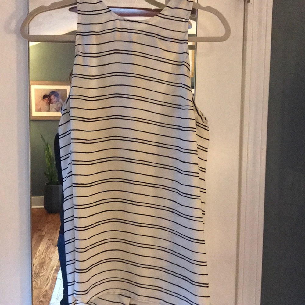 Cream and black striped tank